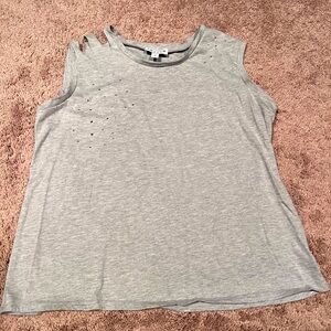 Frayed distressed tank top